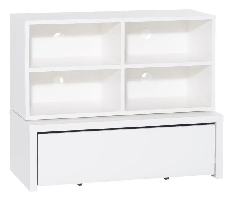 Jugendzimmer - TV-Unterschrank Marincho 51, 2-teilig, Farbe: Weiß - Abmessungen: 107 x 107 x 53 cm (H x B x T)