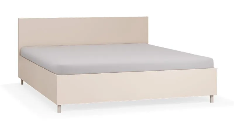 Doppelbett | 180 x 200 cm | inkl. Lift up Lattenrost | Farbe: Beige | unkonventionelle Form | Bettkasten für Bettwäsche | für Schlafzimmer
