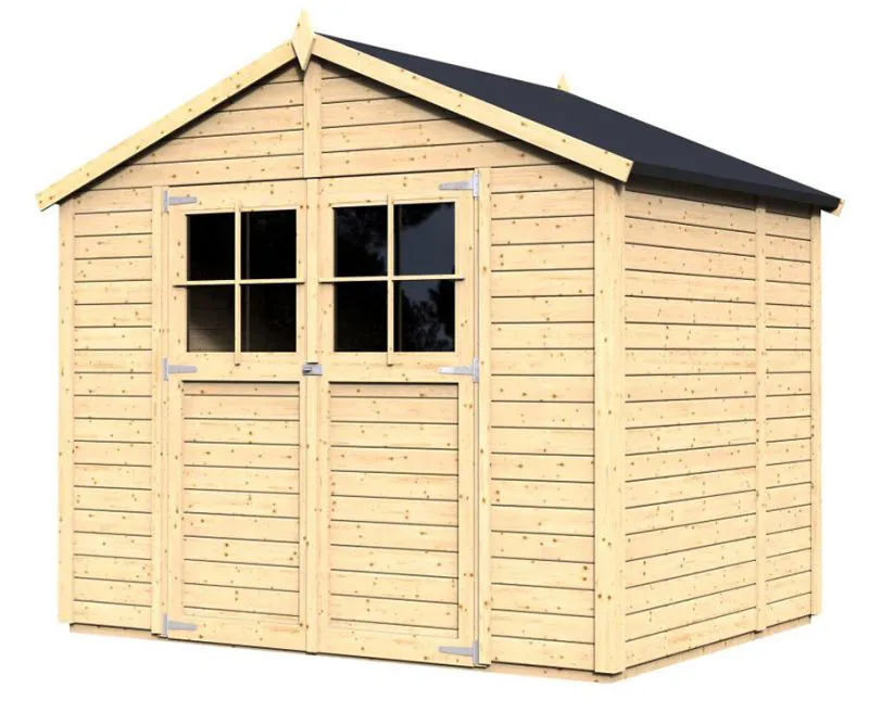 Holz-Gartenhaus 1,82 x 2,39 Meter (inkl. Dach) | Natur | Satteldach Abbildung