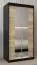 Schiebetürenschrank / Kleiderschrank Bisaurin 1B mit Spiegel, Farbe: Schwarz / Eiche Sonoma - Abmessungen: 200 x 100 x 62 cm ( H x B x T)