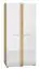 Kleiderschrank mit viel Stauraum Tullahoma 01, Farbe: Eiche / Weiß Glanz - Abmessungen: 196 x 92 x 60 cm (H x B x T), mit 2 Türen und 5 Fächern