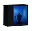 Wohnwand im stylischen Design Volleberg 09, Farbe: Grau / Schwarz - Abmessungen: 140 x 260 x 40 cm (H x B x T), mit blauer LED-Beleuchtung