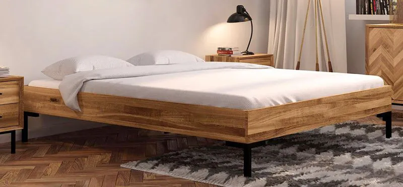 Buche-Bett massiv | 140 x 200 cm | Kernbuche | Geölt | Natur Abbildung