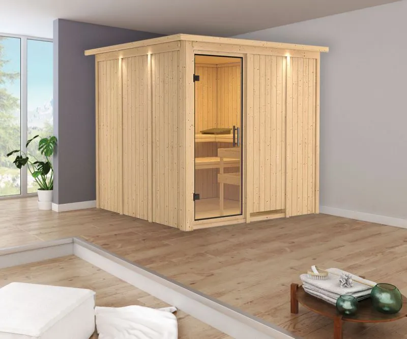 Sauna Greta 08, 68 mm Wandstärke - 210 x 210 x 202 cm (B x T x H)