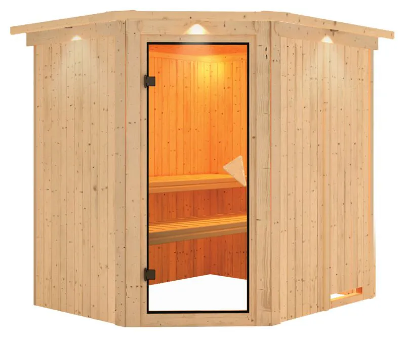 Sauna Emma 04, 68 mm Wandstärke - 210 x 184 x 202 cm (B x T x H)