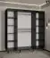 Moderner Schiebetürenschrank mit einer Spiegeltür Jotunheimen 58, Farbe: Schwarz - Abmessungen: 208 x 180,5 x 62 cm (H x B x T)