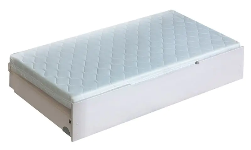 Bettkasten für Kinderbett / Jugendbett Milo 32 inkl. Lattenrost, Farbe: Weiß, massiv - 90 x 190 cm (B x L)