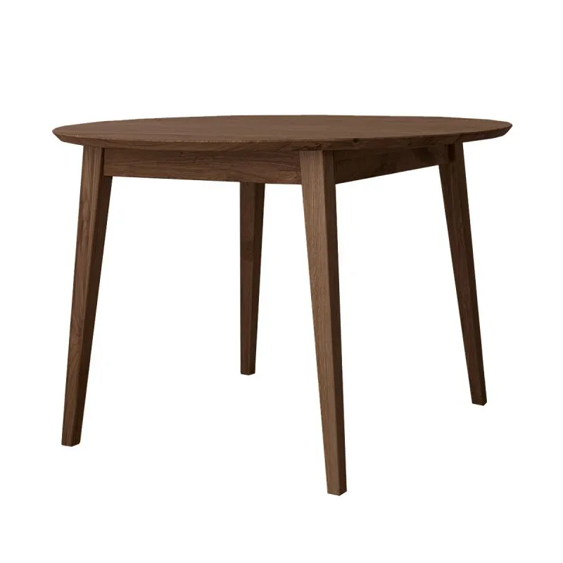 Eichentisch Erdre 06, mit 110 cm Durchmesser, rund, aus Massivholz, Farbe: Tabacco, Tischplatte 2 cm, vier Standbeine, aus hochwertigen Materialien
