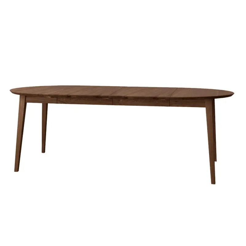 Esstisch rund Erdre 10, ausziehbar von 110 cm bis 210 cm, aus Massiven Eichenholz, Farbe: Tabacco, vier Standbeine, geölt, Maße: 110 x 110 cm