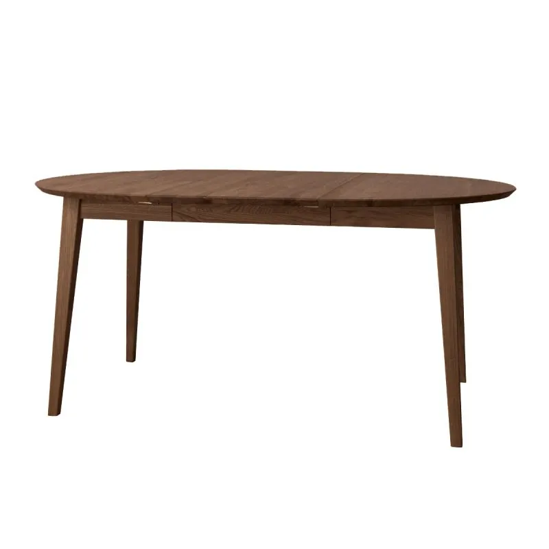 Runder Eichentisch Erdre 08, aus Massivholz, Farbe: Tabacco, von 110 cm bis 160 cm ausziehbar, geölt, Maße: 110 x 100 cm, natürlich, für Esszimmer