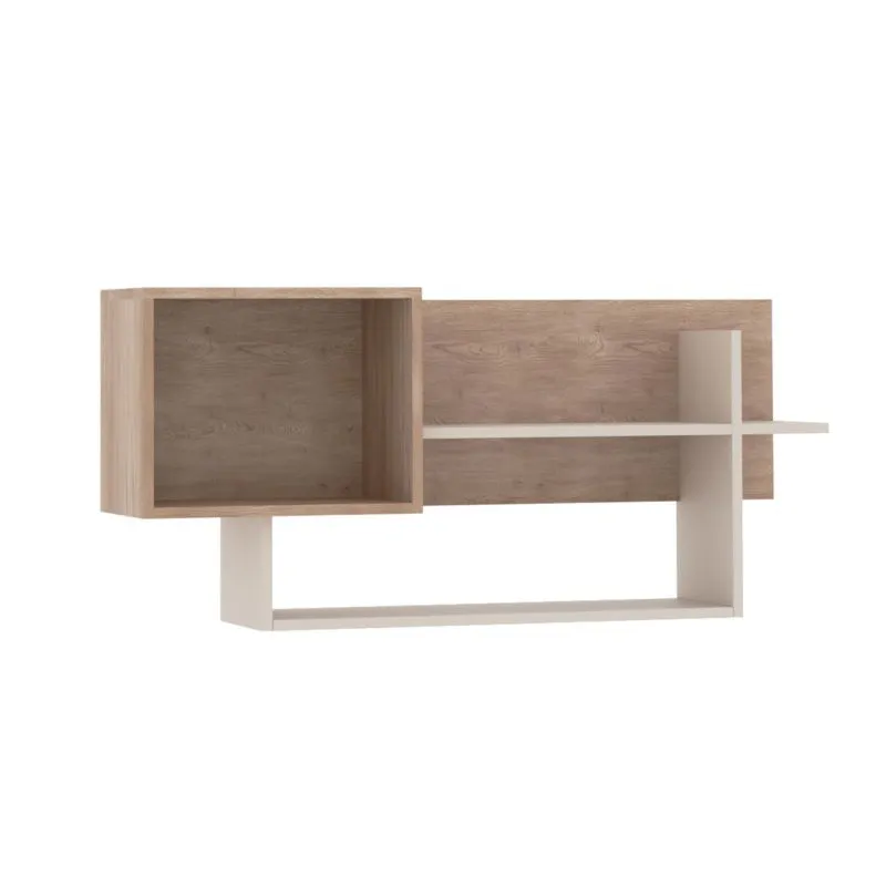 Hängeregal | Wandregal | Kaschmir / Eiche Cremona | Fafe 24 | 1 offenes Fach | 2 Ablagen | Holzoptik | Zweifarbig | ausreichend Platz | Wandpanel 