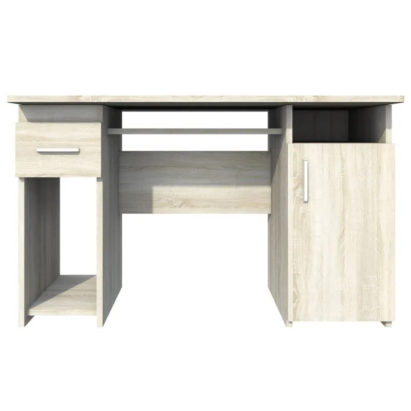 Schreibtisch Pamulang 11, Farbe: Sonoma Eiche - Abmessungen: 76 x 124 x 60 cm (H x B x T)