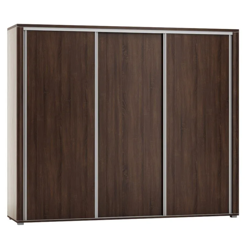 Schiebetürenschrank / Kleiderschrank Aitape 38, Farbe: Sonoma Eiche dunkel - Abmessungen: 188 x 250 x 60 cm (H x B x T)