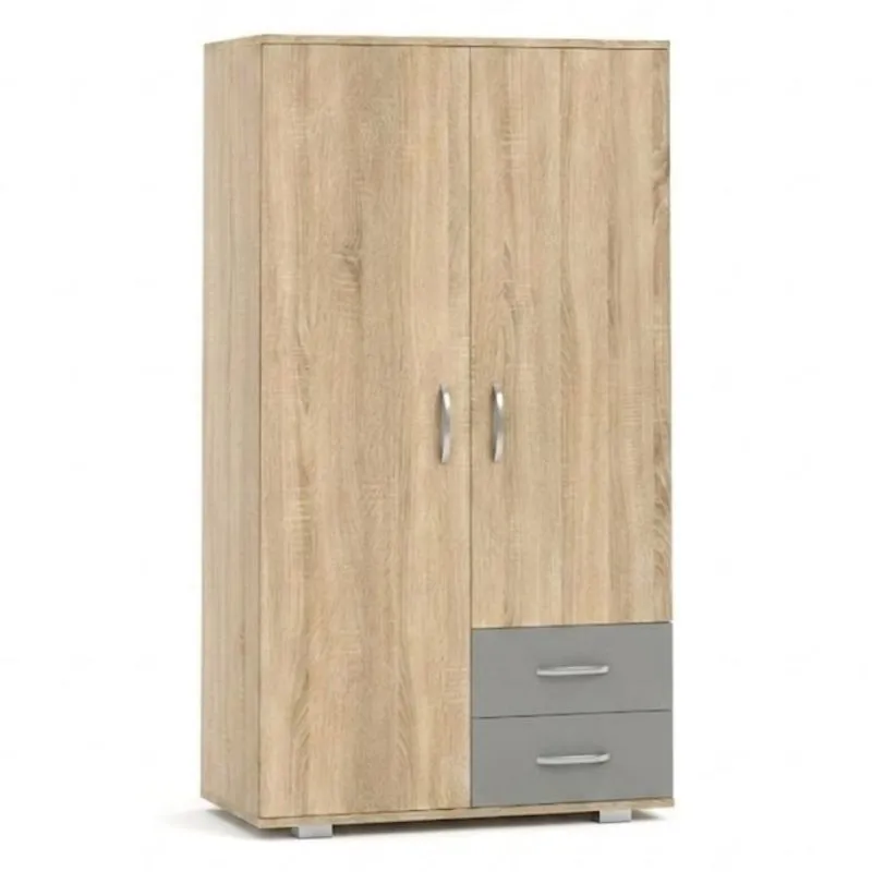 Schrank Ciomas 09, Farbe: Sonoma Eiche / Grau - Abmessungen: 145 x 80 x 40 cm (H x B x T)