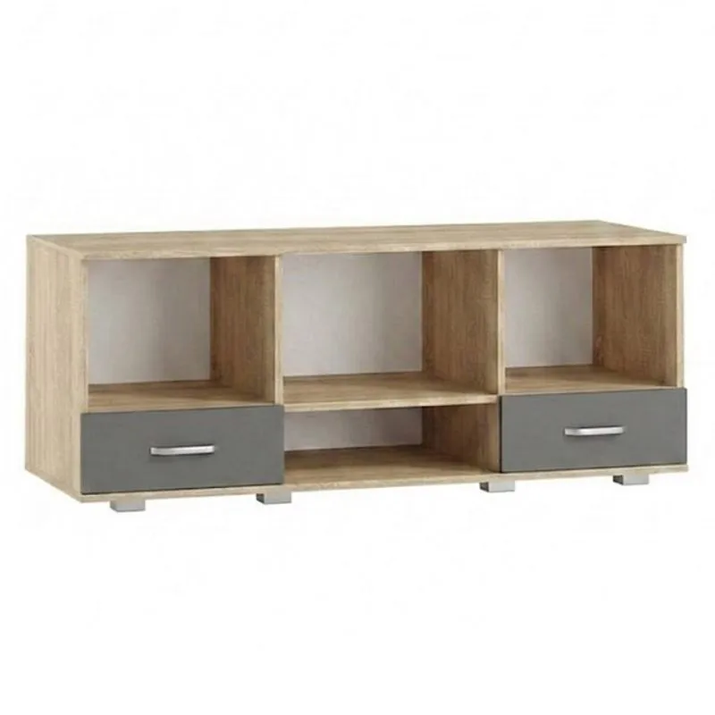 TV-Unterschrank Ciomas 19, Farbe: Sonoma Eiche / Grau - Abmessungen: 53 x 135 x 49 cm (H x B x T)