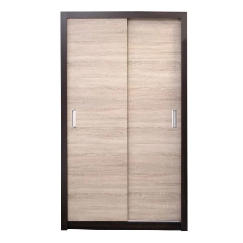 Schiebetürenschrank / Kleiderschrank Sepatan 07, Farbe: Wenge / Sonoma Eiche - Abmessungen: 210 x 130 x 60 cm (H x B x T)