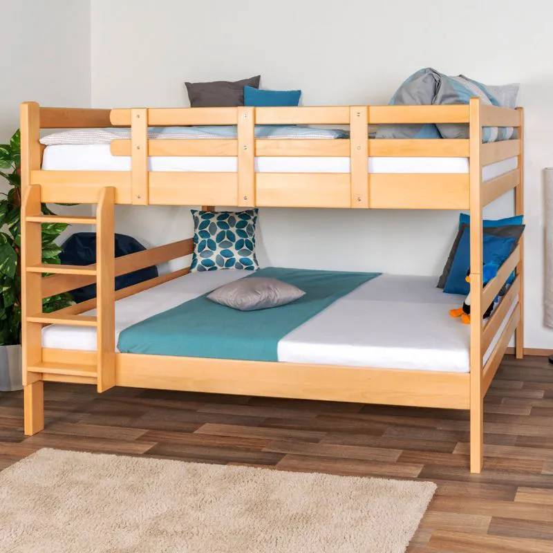 Etagenbett für bis zu 4 Personen | 160 x 200 cm | Massivholz Buche | Natur lackiert | umbaubar | Premium Qualität Abbildung