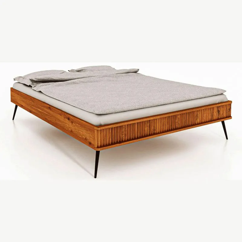 Buche-Bett massiv | 160 x 200 cm | Kernbuche | Geölt | Natur Abbildung