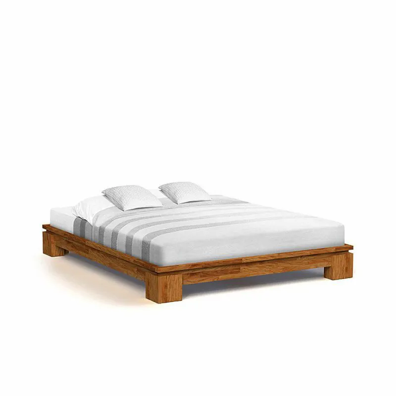 Wildeiche-Bett massiv | 200 x 200 cm | Wildeiche | Geölt | Natur Abbildung