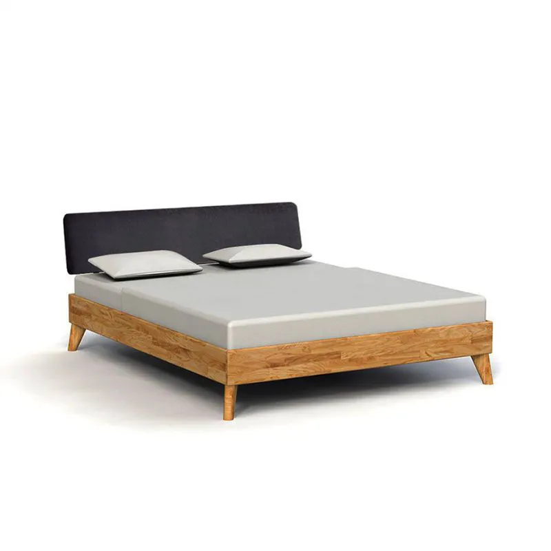 Wildeiche-Bett massiv | 140 x 200 cm | Wildeiche | Geölt | Natur Abbildung
