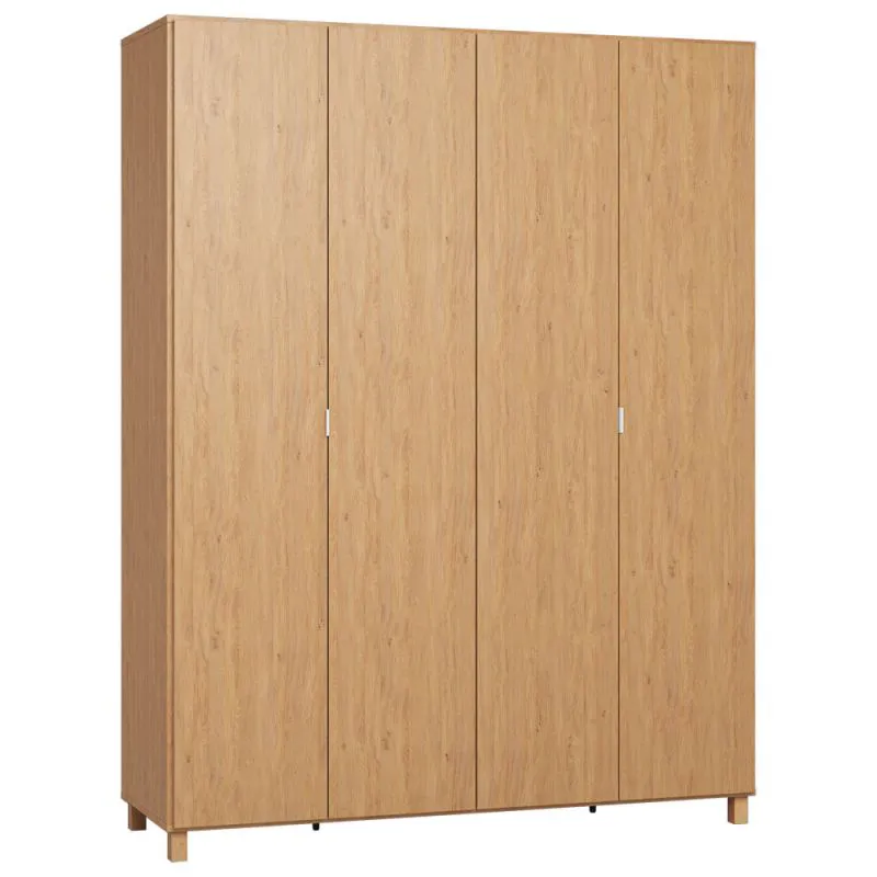 185 cm breiter Kleiderschrank mit 2 Türen, 11 Fächern und 2 Schubladen | Farbe: Eiche | Tiefe: 57 cm Abbildung