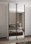 Kleiderschrank / Schiebetürenschrank | 2 Schiebetüren | 2 Kleiderstangen | 245,5 x 100 x 64 cm | 6 Einlegeböden | 6 Fächer | Farbe: Weiß | Soft-Close