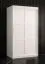 Schlichter Kleiderschrank mit genügend Stauraum Liskamm 01, Farbe: Weiß matt - Abmessungen: 200 x 100 x 62 cm (H x B x T), mit zwei Türen