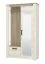 Garderobe mit drei Haken Zemun 11, Spiegel, sechs Fächer, Farbe: Eiche Grau / Eiche Weiß, ABS-Kantenschutz, Maße: 195 x 114 x 36,5 cm, für Vorraum