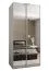 Kleiderschrank / Schiebetürenschrank | 6 Fächer | 245,5 x 110 x 64 cm | 6 Einlegeböden | 2 Kleiderstangen | 2 Schiebetüren | Farbe: Weiß | Soft-Close