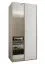 Kleiderschrank / Schiebetürenschrank | Spiegel | Soft-Close | 245,5 x 100 x 64 cm | 6 Fächer | 2 Schiebetüren | 2 Kleiderstangen | Farbe: Weiß