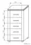 Kommode Kainanto 04, Farbe: Eiche / Grau - Abmessungen: 112 x 56 x 41 cm (H x B x T)