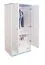 Kleiderschrank Kiefer Vollholz massiv weiß blau lackiert 003 - Abmessung 160 x 90 x 60 cm (H x B x T)