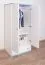 Kleiderschrank Kiefer Vollholz massiv weiß blau lackiert 003 - Abmessung 160 x 90 x 60 cm (H x B x T)