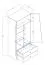 Drehtürenschrank / Kleiderschrank Sirte 01, Farbe: Eiche / Weiß / Grau matt - Abmessungen: 190 x 80 x 50 cm (H x B x T)