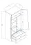 80 cm breiter Kleiderschrank mit 2 Türen, 4 Fächern und 2 Schubladen | Farbe: Eiche | Tiefe: 50 cm Abbildung