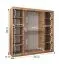 Schiebetürenschrank / Kleiderschrank Jan 05B mit Spiegel, Farbe: Schwarz / Eiche Sonoma - Abmessungen: 200 x 200 x 62 cm ( H x B x T)