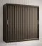 Kleiderschrank im schlichten Design Balmenhorn 64, Farbe: Schwarz matt - Abmessungen: 200 x 180 x 62 cm (H x B x T), mit 10 Fächern und zwei Kleiderstangen