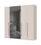 Drehtürenschrank mit fünf Türen Neiafu 14, zwei Spiegeltüren, Soft-Close-Funktion, Maße: 224 x 227 x 56 cm, neun Einlegeböden, für Schlafzimmer