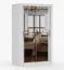 Kleiderschrank / Schiebetürenschrank 1,2 Meter breit / Kleiderschrank | Biokovo 05 | Weiß | mit Spiegel | 7 Fächer | 2 Türen | 215 x 120 x 64 cm