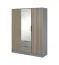 Kleiderschrank mit einen Spiegel Leeds 22, Farbe: Grau - Abmessungen: 200 x 155 x 51 cm (H x B x T)