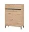 Schuhschrank | 1 Schublade | Farbe: Eiche Artisan | 2 Drehtüren | ABS-Kanten | 4 Fächer | Maße: 80 x 40 x 109,5 cm | für den Eingangsbereich