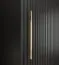 Neutraler Schiebetürenschrank mit Marmor-Optik Jotunheimen 158, Farbe: Schwarz - Abmessungen: 208 x 100,5 x 62 cm (H x B x T)