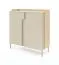 Kommode | Farbe: Eiche Mavelie / Macadamia | 2 Drehtüren | 3 Fächer | 103 x 42 x 110 cm | Push-to-open Funktion | Beine: Metall | für Wohnzimmer