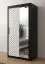 Kleiderschrank mit edlen Design Mulhacen 78, Farbe: Schwarz matt / Weiß matt - Abmessungen: 200 x 100 x 62 cm (H x B x T), mit genügend Stauraum