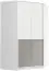 Drehtürenschrank / Eckkleiderschrank Alwiru 05, Farbe: Kiefer Weiß / Grau - 197 x 108 x 108 cm (H x B x T)