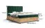 Doppelbett mit weiche Veloursstoff Pilio 21, Farbe: Beige / Eiche Golden Craft - Liegefläche: 160 x 200 cm (B x L)