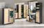 Regal Amanto 11, Farbe: Schwarz / Esche - Abmessungen: 173 x 38 x 34 cm (H x B x T)
