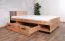 Einzelbett mit Schublade Trevalli 20, Farbe: Eiche / Schwarz - Liegefläche: 120 x 200 cm (B x L)