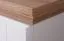 Vitrine Cuenca 02, Farbe: Eiche / Weiß - Abmessungen: 132 x 95 x 39 cm (H x B x T)