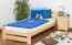 Kinderbett 90 x 200 cm | Massivholz: Kiefer | Natur Lackiert | inkl. Rollrost Abbildung